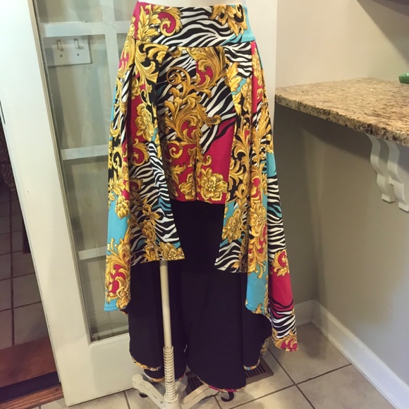 NWT stunning fleur-de-lis ⚜️ animal print overlay maxi skirt - Picture 2 of 15